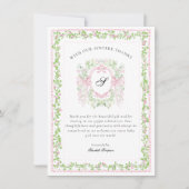 Grandmelliniaanse Botanische Monogram Crest Bedank Bedankkaart (Voorkant)