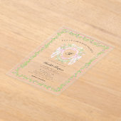 Grandmellinial Botanical Bow Crest  Acryl Uitnodigingen (Laagn)