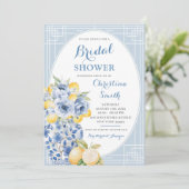 Grandmilenial Lemon Ginger Jar Porselein Bridal Kaart (Staand voorkant)