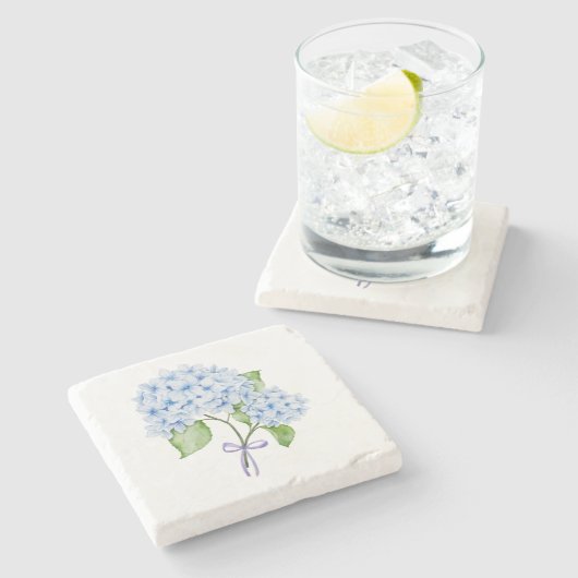 Grandmillenail hortensia boog waterverf preppy stenen onderzetter (Zijkant)