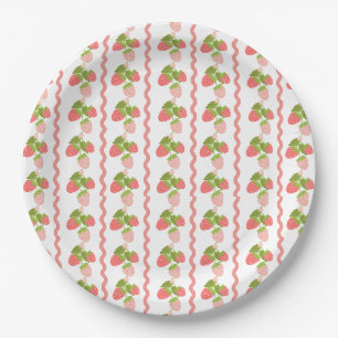 Grandmillenial aardbei roze zoete trendy papieren bordje