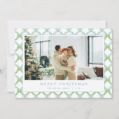 Grandmillenial Blue Christmas-fotokaart Feestdagenkaart (Voorkant)