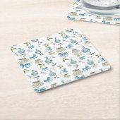 Grandmillenial Bow Waterverf Bloemen Onderzetters (Schuin)