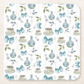 Grandmillenial Bow Waterverf Bloemen Onderzetters (Voorkant)