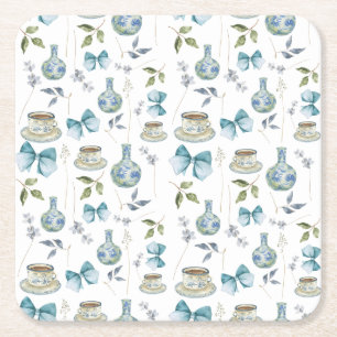 Grandmillenial Bow Waterverf Bloemen Onderzetters