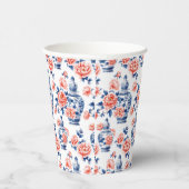 Grandmillenial Chinoiserie Ginger Jar Pink Peonies Papieren Bekers (Rechts)