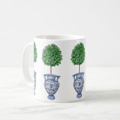 Grandmillenial chinoiserie preppy topiary koffiemok (Voorkant links)