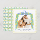 Grandmillenial citroen blauw Chinoiserie één foto Feestdagenkaart (Voorkant / Achterkant)