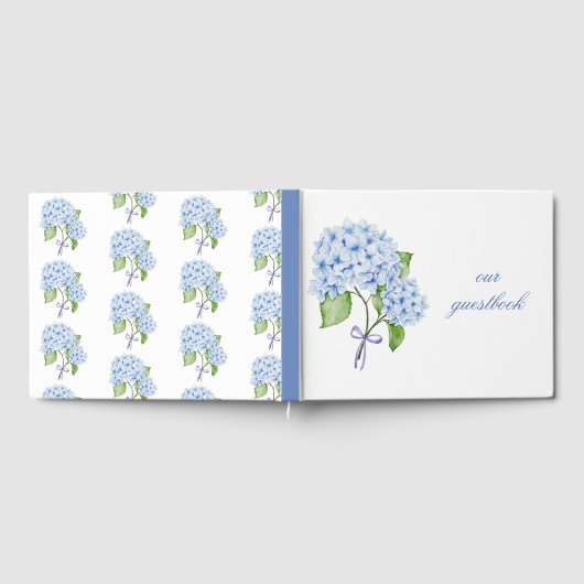 Grandmillenial floral hortensia boog blauwe preppy gastenboek (Volledig)