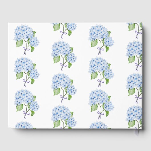 Grandmillenial floral hortensia boog blauwe preppy gastenboek (Achterkant)