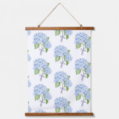 Grandmillenial floral hortensia boog blauwe preppy hangend wandkleed (Voorkant)