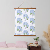 Grandmillenial floral hortensia boog blauwe preppy hangend wandkleed (Slaapkamer)