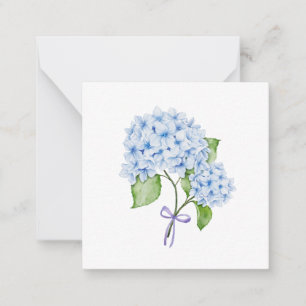 Grandmillenial floral hortensia boog blauwe preppy notitiekaartje