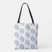 Grandmillenial floral hortensia boog blauwe preppy tote bag (Achterkant)