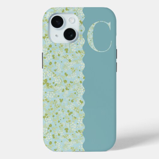 Grandmillenial MONOGRAM C ACQUA LITTLE FLOWERS Case-Mate iPhone Case (Achterkant)