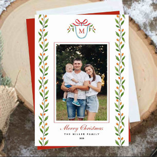 Grandmillenial Monogram foto Kerstkaart