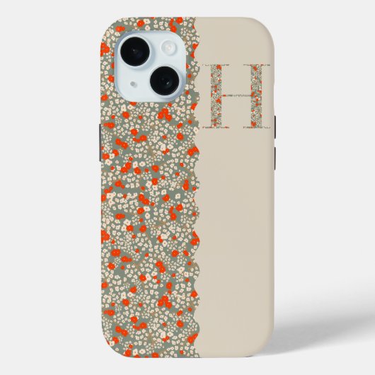 Grandmillenial MONOGRAM HBG RODE BLOEMEN Case-Mate iPhone Case (Achterkant)