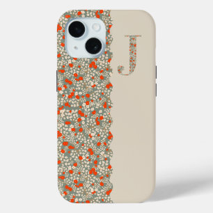 Grandmillenial MONOGRAM I BG RODE BLOEMEN iPhone 15 Case