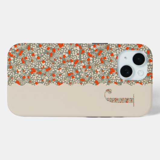 Grandmillenial MONOGRAM I BG RODE BLOEMEN Case-Mate iPhone Case (Achterkant (horizontaal))