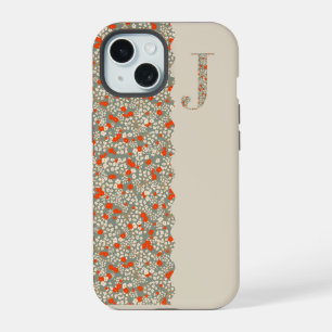Grandmillenial MONOGRAM I BG RODE BLOEMEN iPhone 15 Case