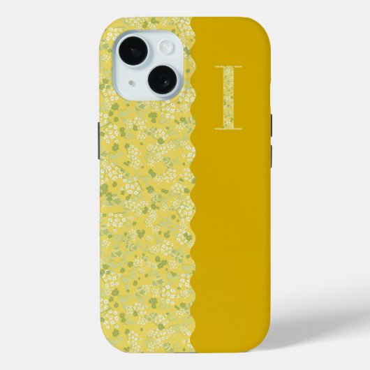 Grandmillenial MONOGRAM I YELLOW LITTLE FLOWERS Case-Mate iPhone Case (Achterkant)