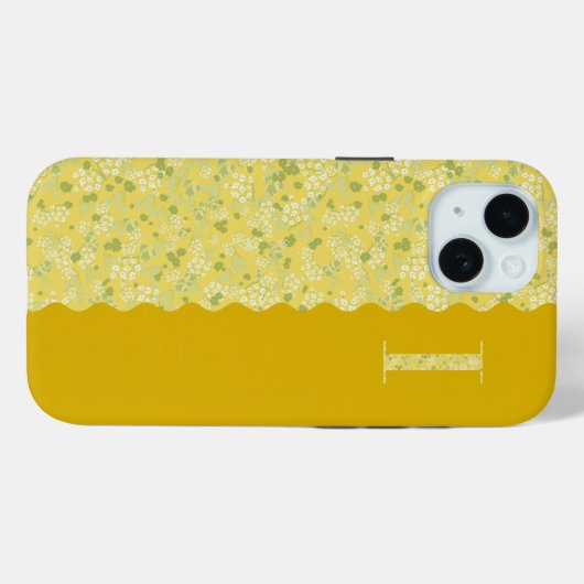 Grandmillenial MONOGRAM I YELLOW LITTLE FLOWERS Case-Mate iPhone Case (Achterkant (horizontaal))