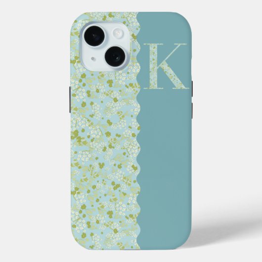 Grandmillenial MONOGRAM K ACQUA LITTLE FLOWERS Cas Case-Mate iPhone Case (Achterkant)