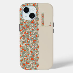 Grandmillenial MONOGRAM L BG RODE BLOEMEN iPhone 15 Case