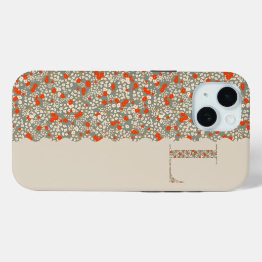 Grandmillenial MONOGRAM L BG RODE BLOEMEN Case-Mate iPhone Case (Achterkant (horizontaal))