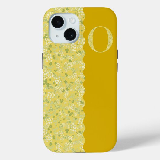 Grandmillenial MONOGRAM O YELLOW LITTLE FLOWERS Case-Mate iPhone Case (Achterkant)