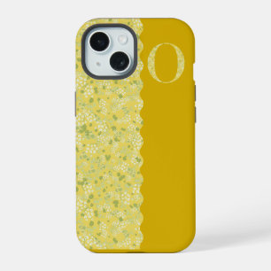 Grandmillenial MONOGRAM O YELLOW LITTLE FLOWERS iPhone 15 Case
