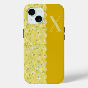 Grandmillenial MONOGRAM X YELLOW LITTLE FLOWERS iPhone 15 Case