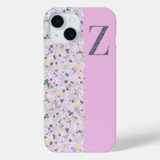 Grandmillenial MONOGRAM Z LILA KLEINE BLOEM Case-Mate iPhone Case (Achterkant)
