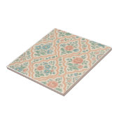 Grandmillenial Moroccan Peach Pink Blue Floral Tegeltje (Zijkant)
