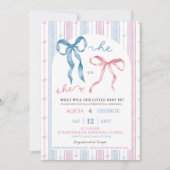 Grandmillenial Preppy Bow Genderonthulling Kaart (Voorkant)