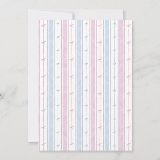 Grandmillenial Preppy Bow Genderonthulling Kaart (Achterkant)