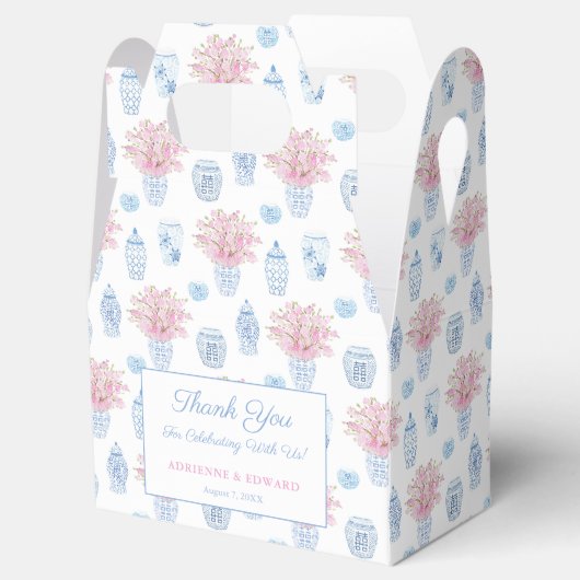 Grandmillenial roze blauw gember potje bruiloft do bedankdoosjes (Geopend)