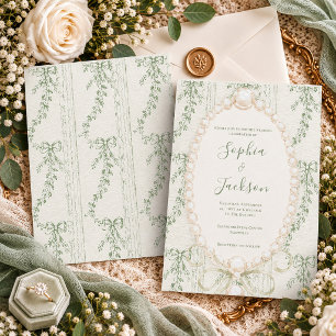 Grandmillenial Saliegroene Lintjes Groene Decorati Kaart