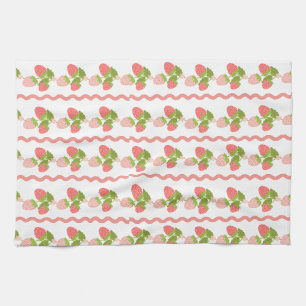 Grandmillennial aardbei roze zoete trendy theedoek