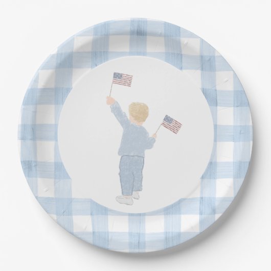 Grandmillennial All American Boy Paper Bord (Voorkant)