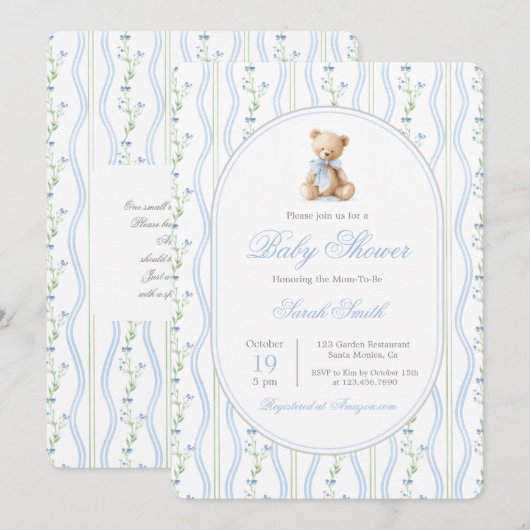 Grandmillennial Beer Baby shower Boy Kaart (Voorkant / Achterkant)