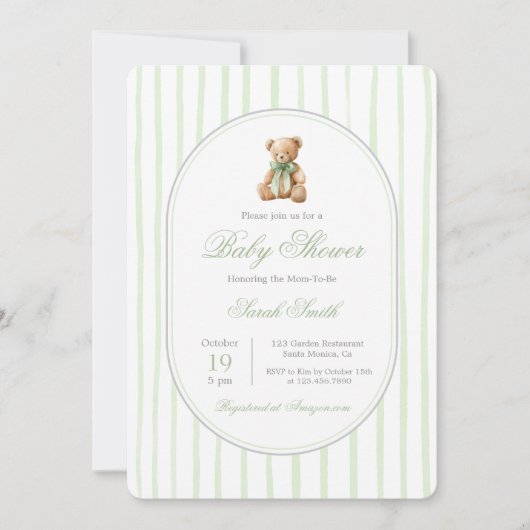 Grandmillennial Beer Genderneutraal Baby shower Kaart (Voorkant)