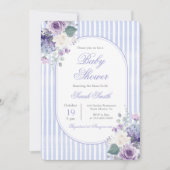 Grandmillennial Blauw Bloemige Baby Shower Kaart (Voorkant)