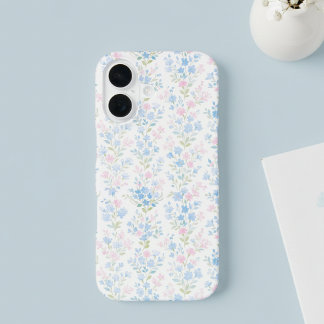 Grandmillennial Bloem Motief Hoestelcase iPhone 16 Hoesje