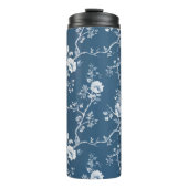 Grandmillennial Blue en White Rose Tumbler Thermosbeker (Voorkant)