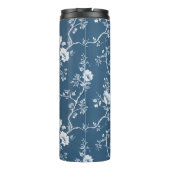 Grandmillennial Blue en White Rose Tumbler Thermosbeker (Achterkant)