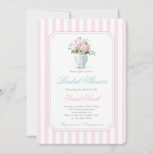 Grandmillennial Blue Ginger Jar Vrijgezellenfeest Kaart (Voorkant)