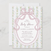 Grandmillennial Bow Vintage Flowers  Aankondiging (Voorkant)