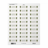 Grandmillennial Buxus Topiary Vakantieadres Etiket (Full Sheet)