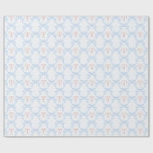 Grandmillennial Candy Cane Christmas Bows Cadeaupapier (Vlak)